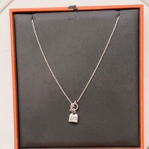 Hermès Amulette Kelly H Silver Pendant Necklace